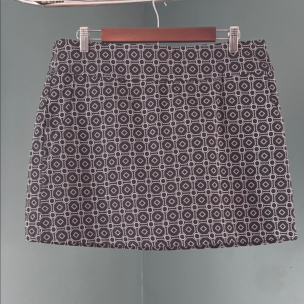 Geometric Black and White Skirt with shorts built in